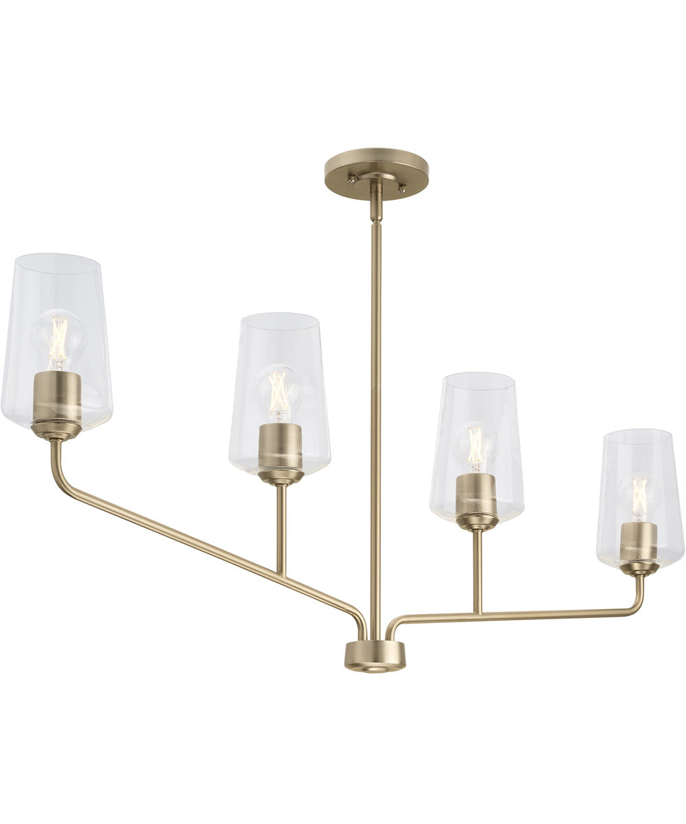 Celino 4-Light Linear Chandelier Champagne Bronze