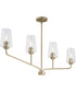 Celino 4-Light Linear Chandelier Champagne Bronze