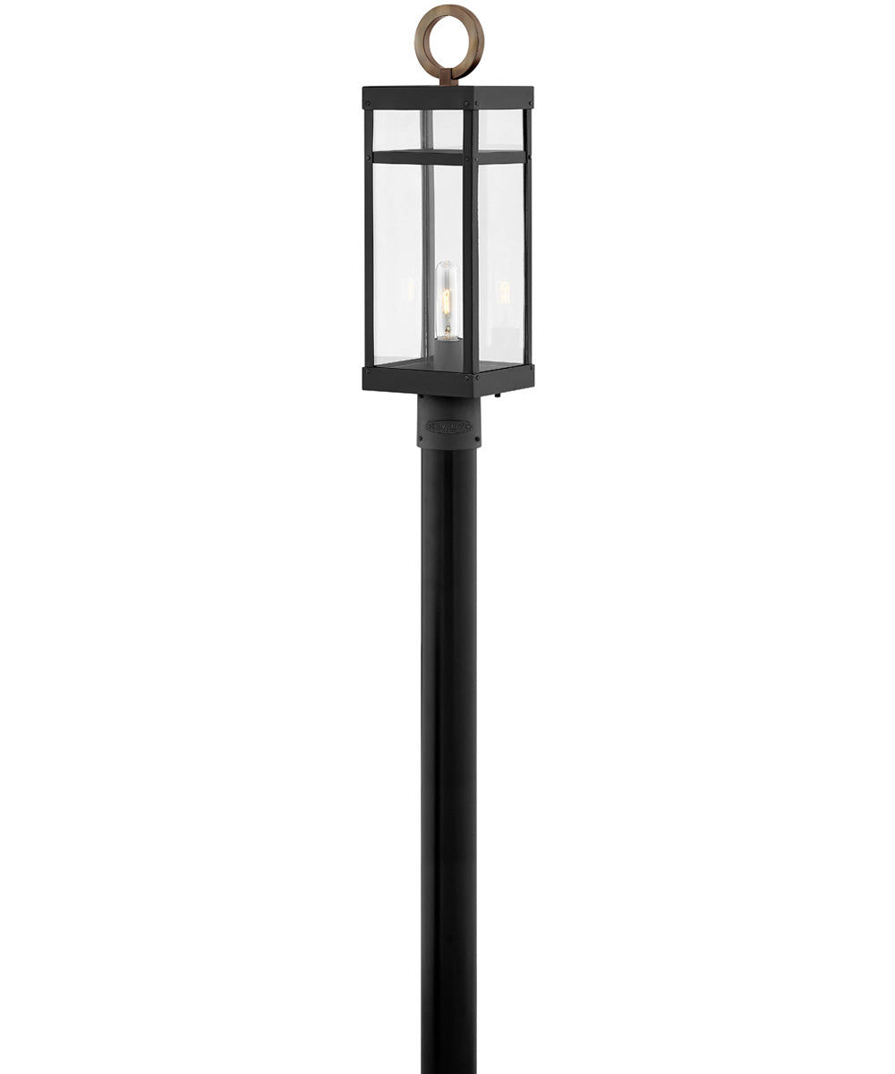 Porter 1-Light Medium LED Outdoor Post Top or Pier Mount Lantern in Black