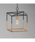 Soho 1-Light Pendant Black/Weathered Brass