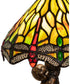 12" High Tiffany Hanginghead Dragonfly Cherub Accent Lamp