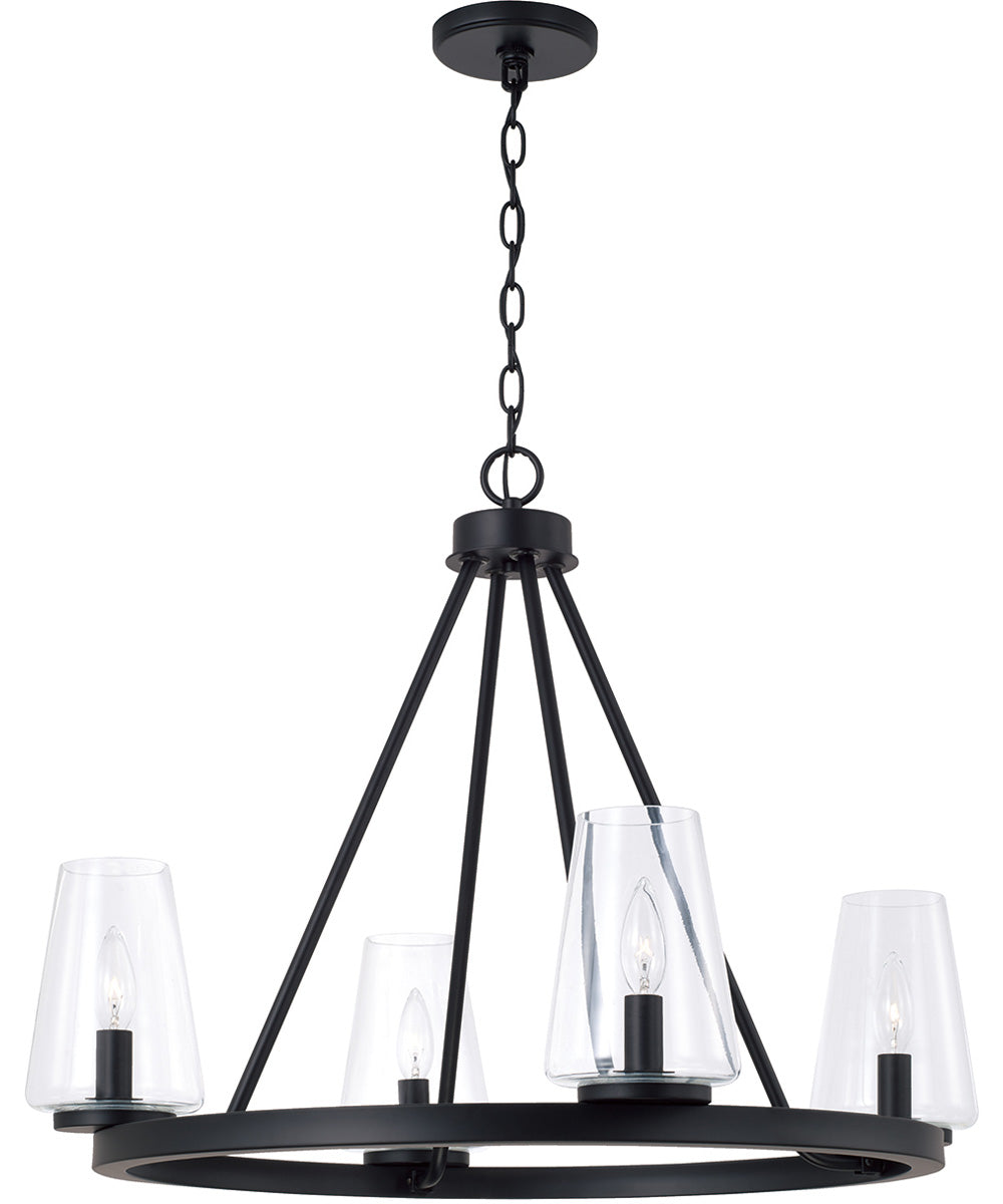 Aaron 4-Light Chandelier Matte Black