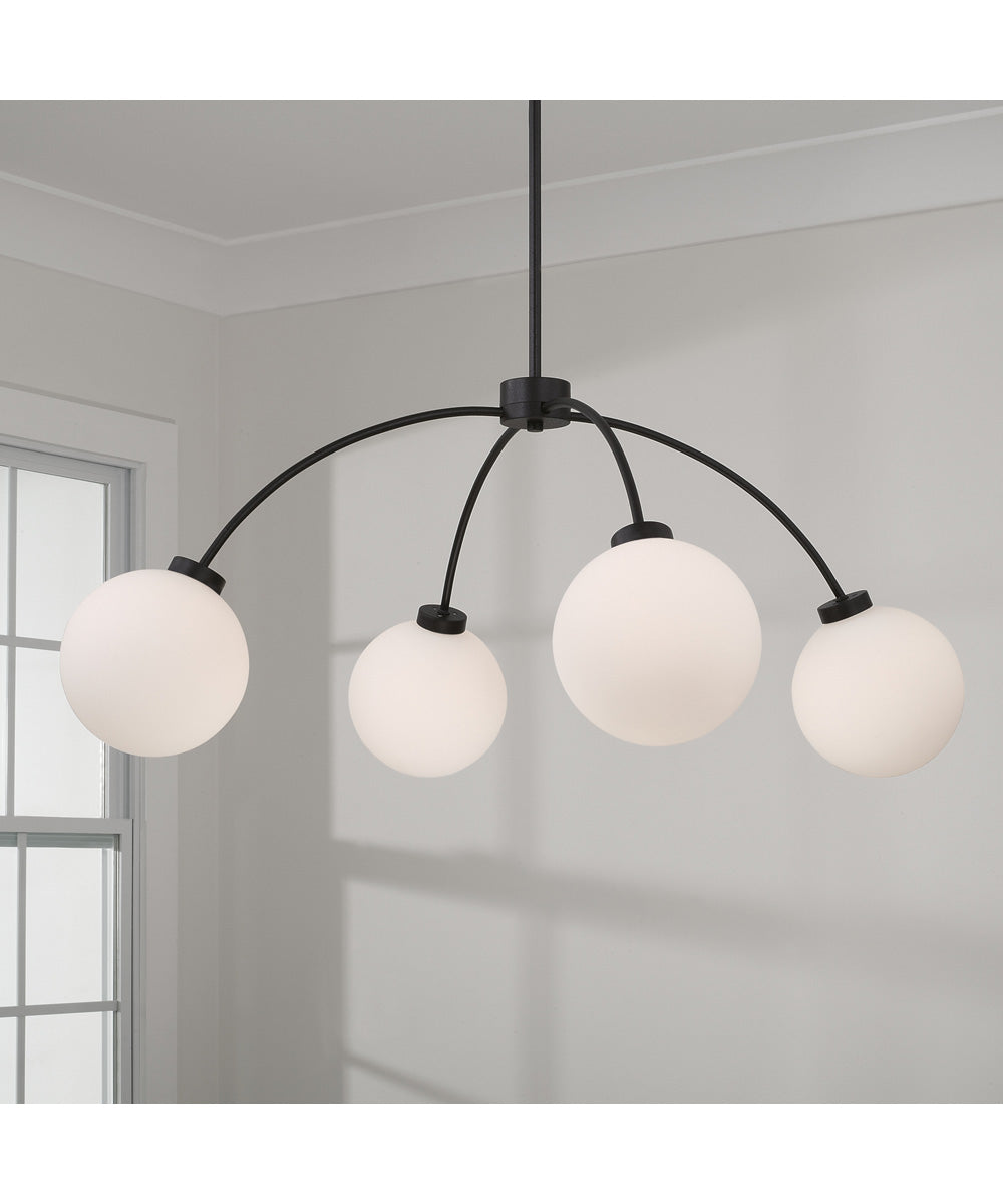 Amos 4-Light Chandelier Black Iron