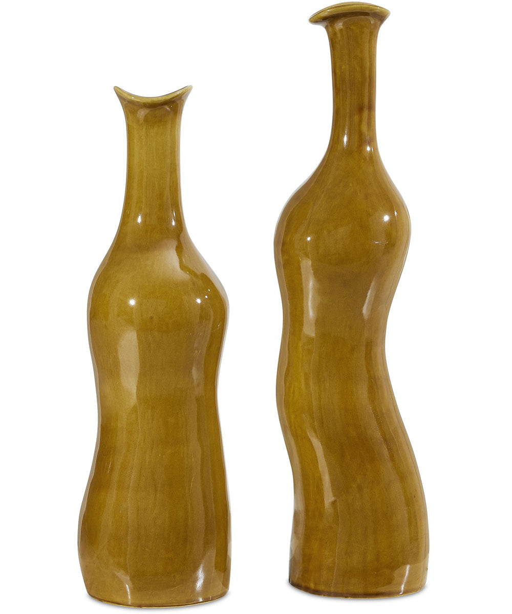 Sienna Flow Indoor-Outdoor Bottle Vases, Set of 2