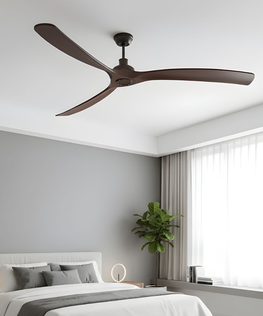 88" Rio Grande 3-Blade Ceiling Fan Oil Rubbed Bronze Motor Finish and Walnut Blade Finish with Wall Control