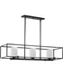 Chadwick 3-Light Etched Opal Glass Modern Linear Chandelier Light Matte Black