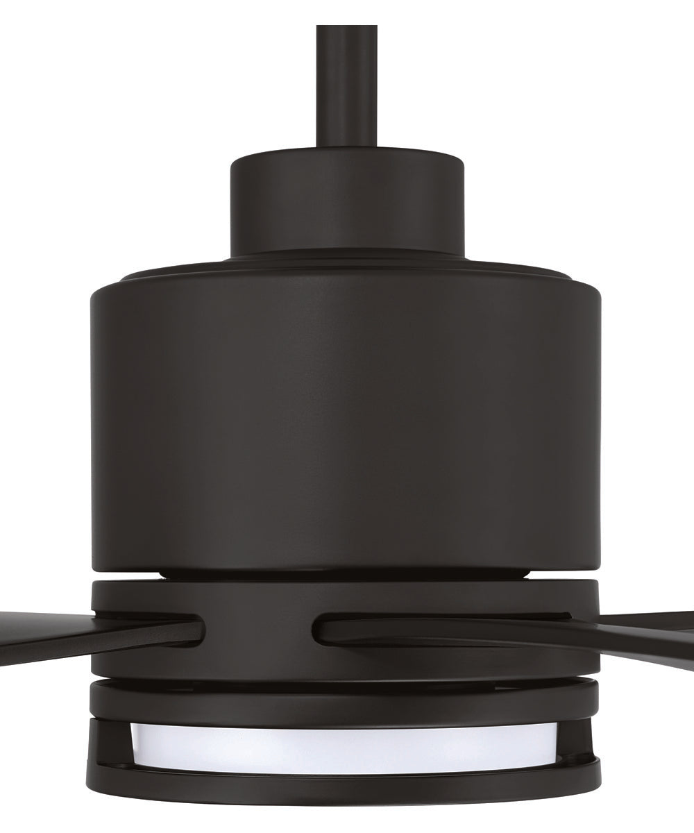 Rhett 52" 4-Blade Indoor/Outdoor Ceiling Fan Damp Rated 1-Light Fan Flat Black