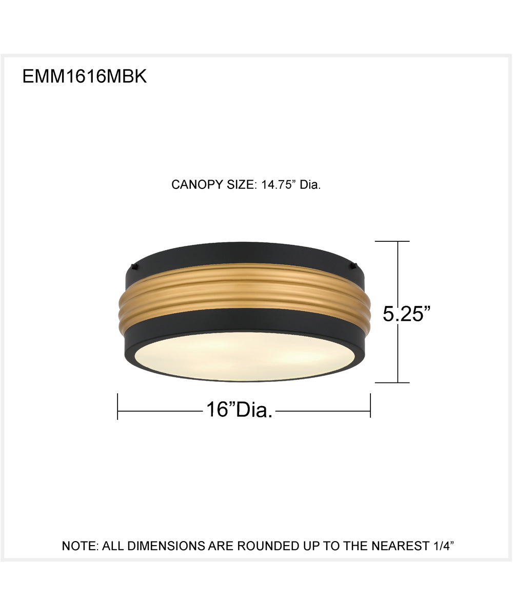 Emmett 3-light Flush Mount Matte Black