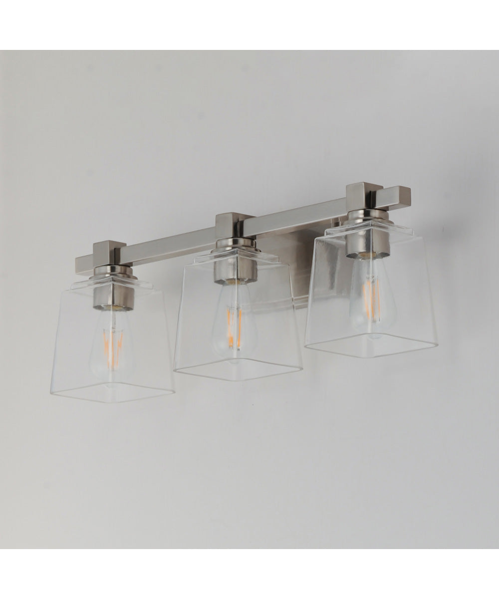 Cubos 3-Light Bath Vanity Satin Nickel