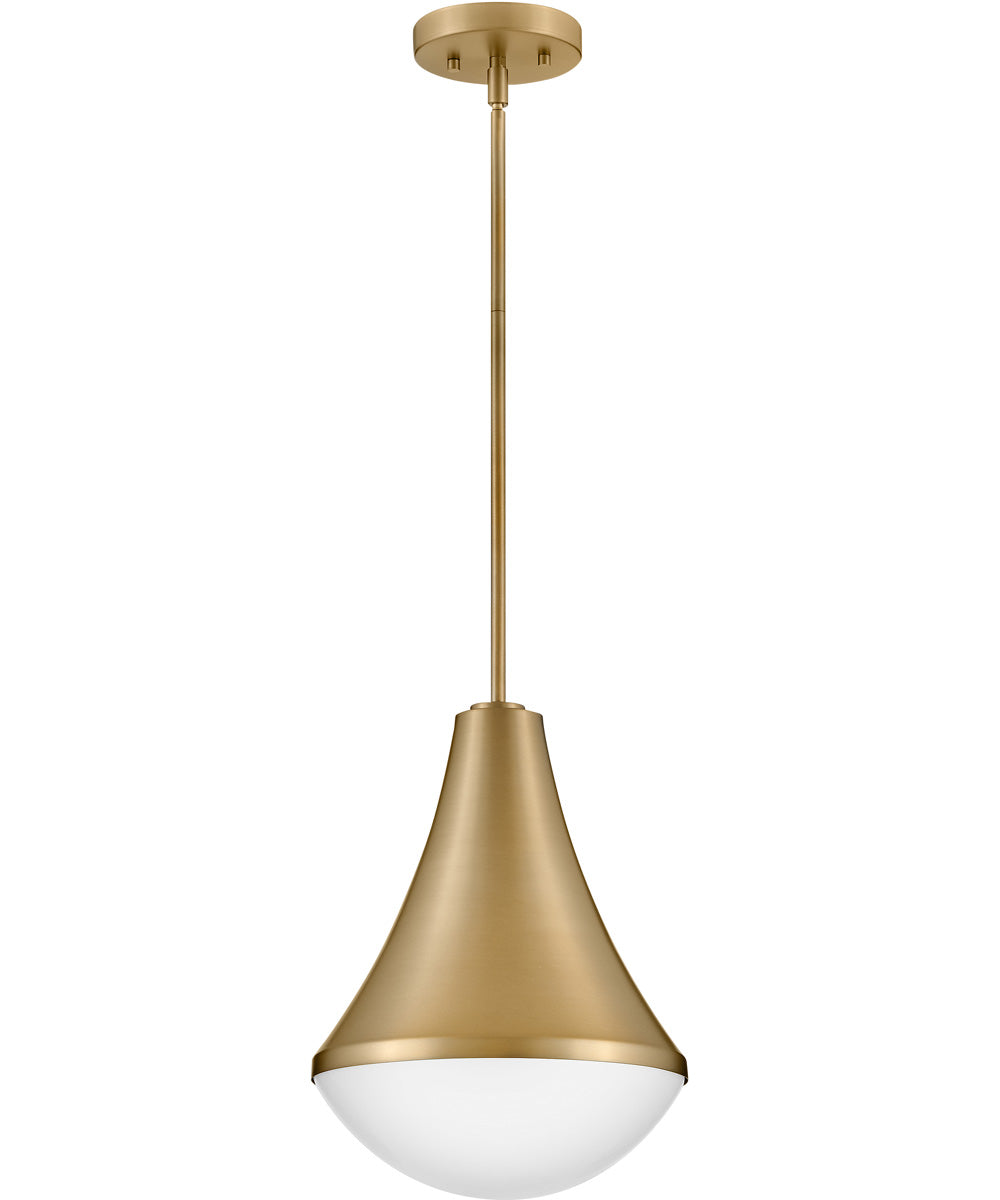 Haddie 1-Light Small Pendant in Lacquered Brass