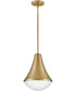 Haddie 1-Light Small Pendant in Lacquered Brass