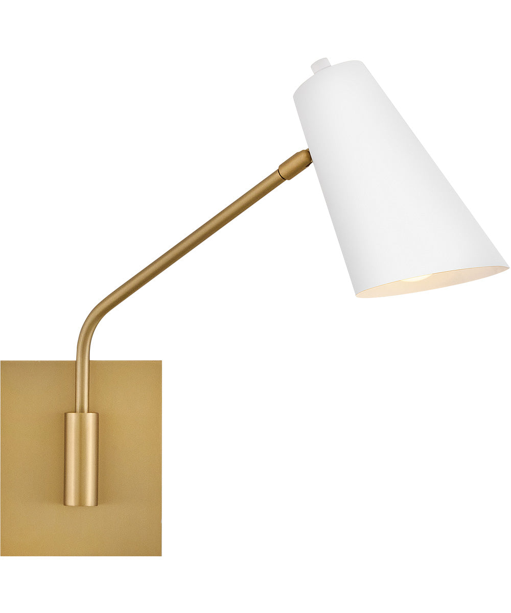 Bray 1-Light Medium Swing Arm Single Light Sconce in Lacquered Brass