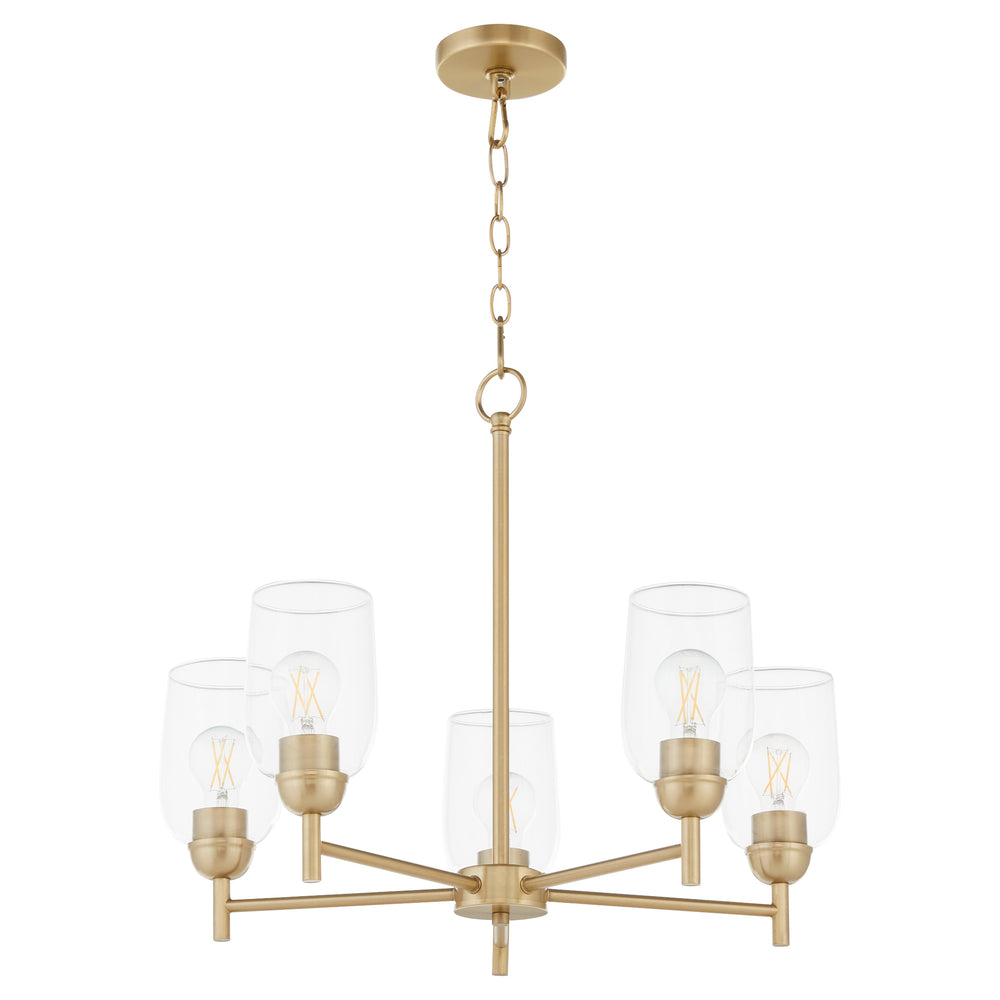 Wallinger 5-light Chandelier Aged Brass