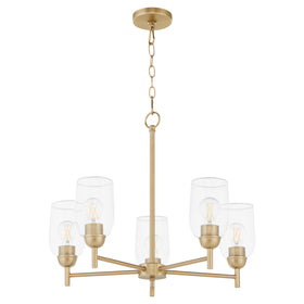 Wallinger 5-light Chandelier Aged Brass