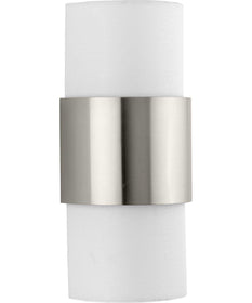 Silva 2-Light White Linen Shade Wall Sconce Brushed Nickel