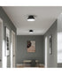 Avra Medium 2-Light Flush Mount with Etched White Glass Shade Matte Black