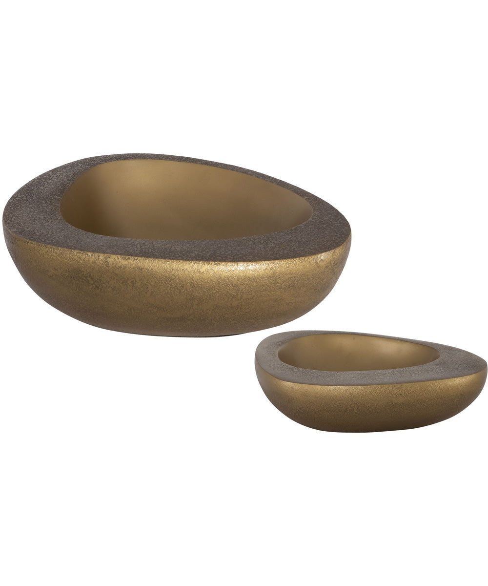 Ovate Brass Bowls, Set Of 2