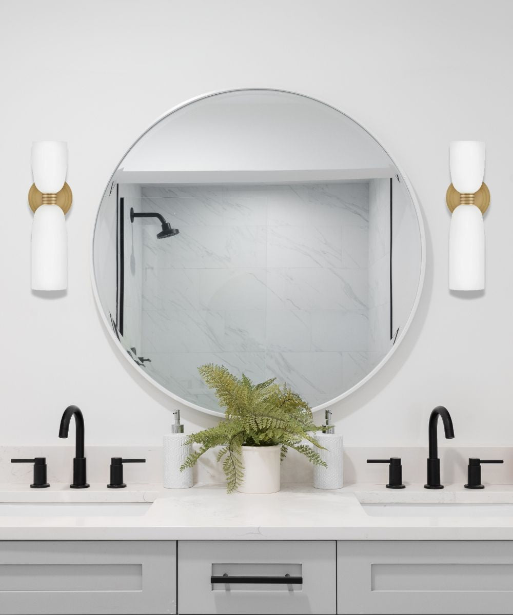 Tallulah 2-Light Medium Two Light Sconce in Lacquered Brass