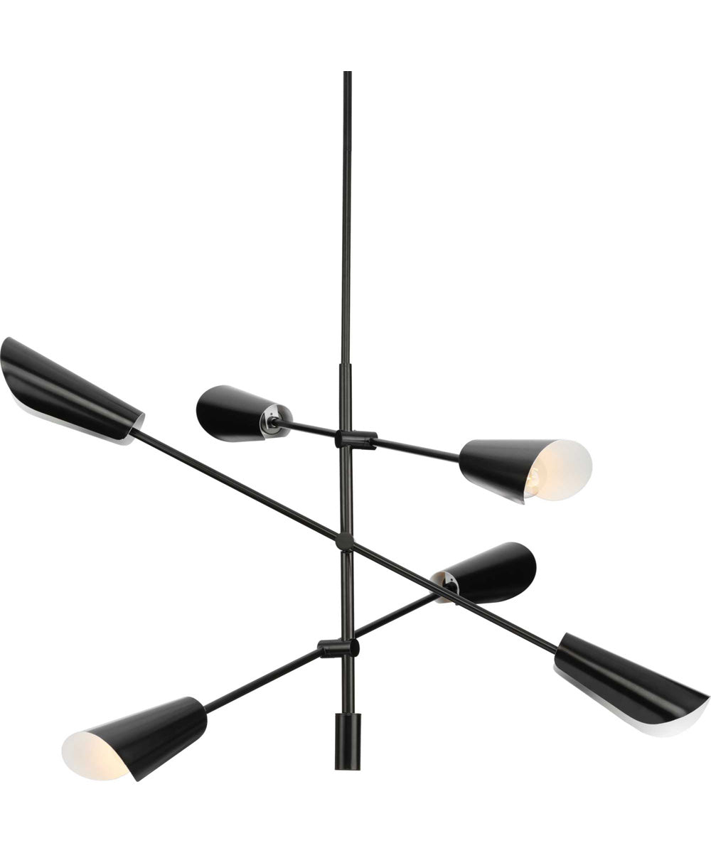 Cornett 6-Light Contemporary Chandelier Matte Black