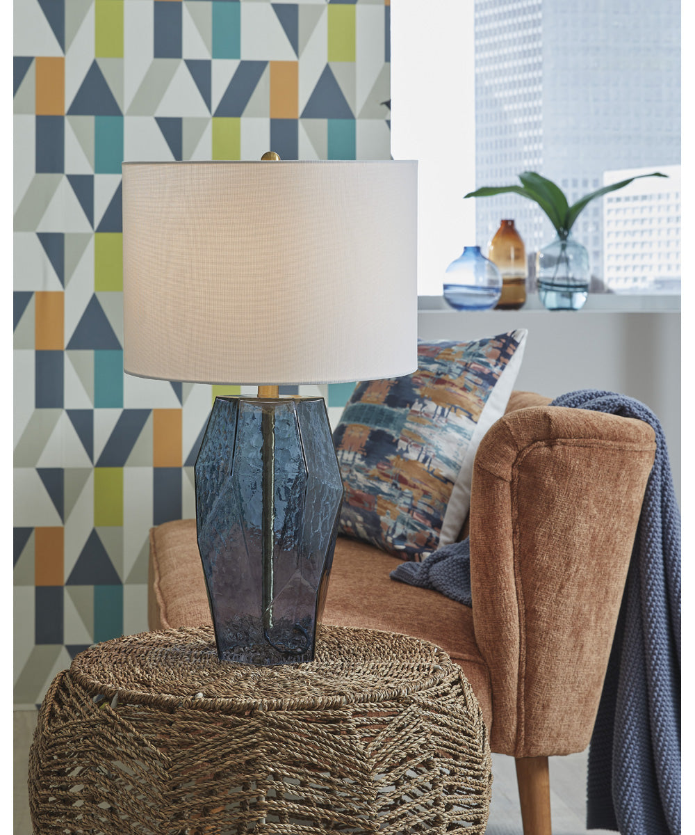 Tallow Glass Table Lamp Blue