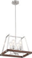 18"W Outrigger 4-Light Pendant Brushed Nickel / Nutmeg Wood