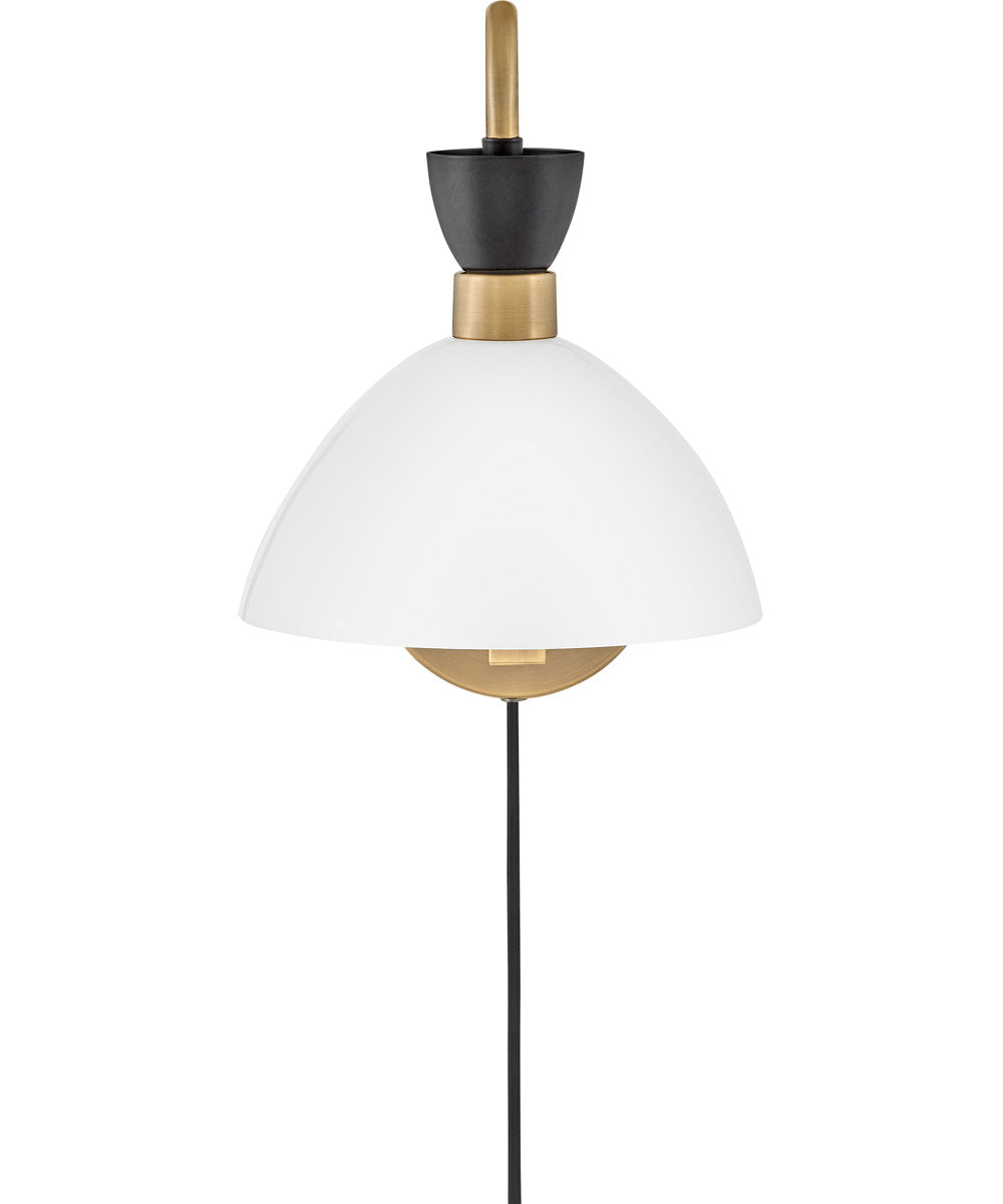 Simon 1-Light Medium Single Light Plug-In Sconce in Black