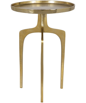 Accent Table with Curved Legs Textured Soft Gold