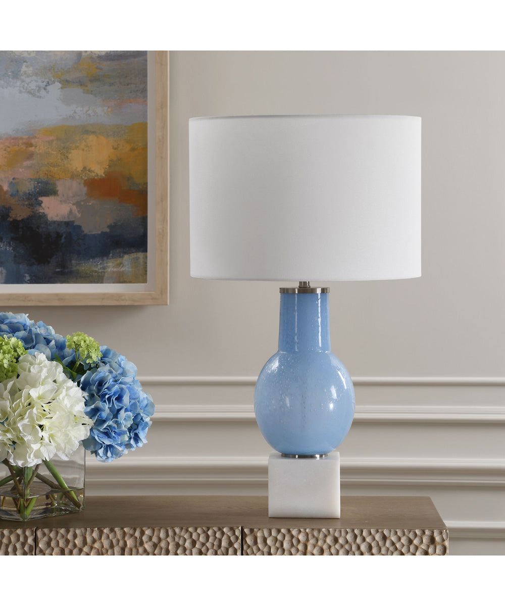 Clear Sky Blue Glass Table Lamp