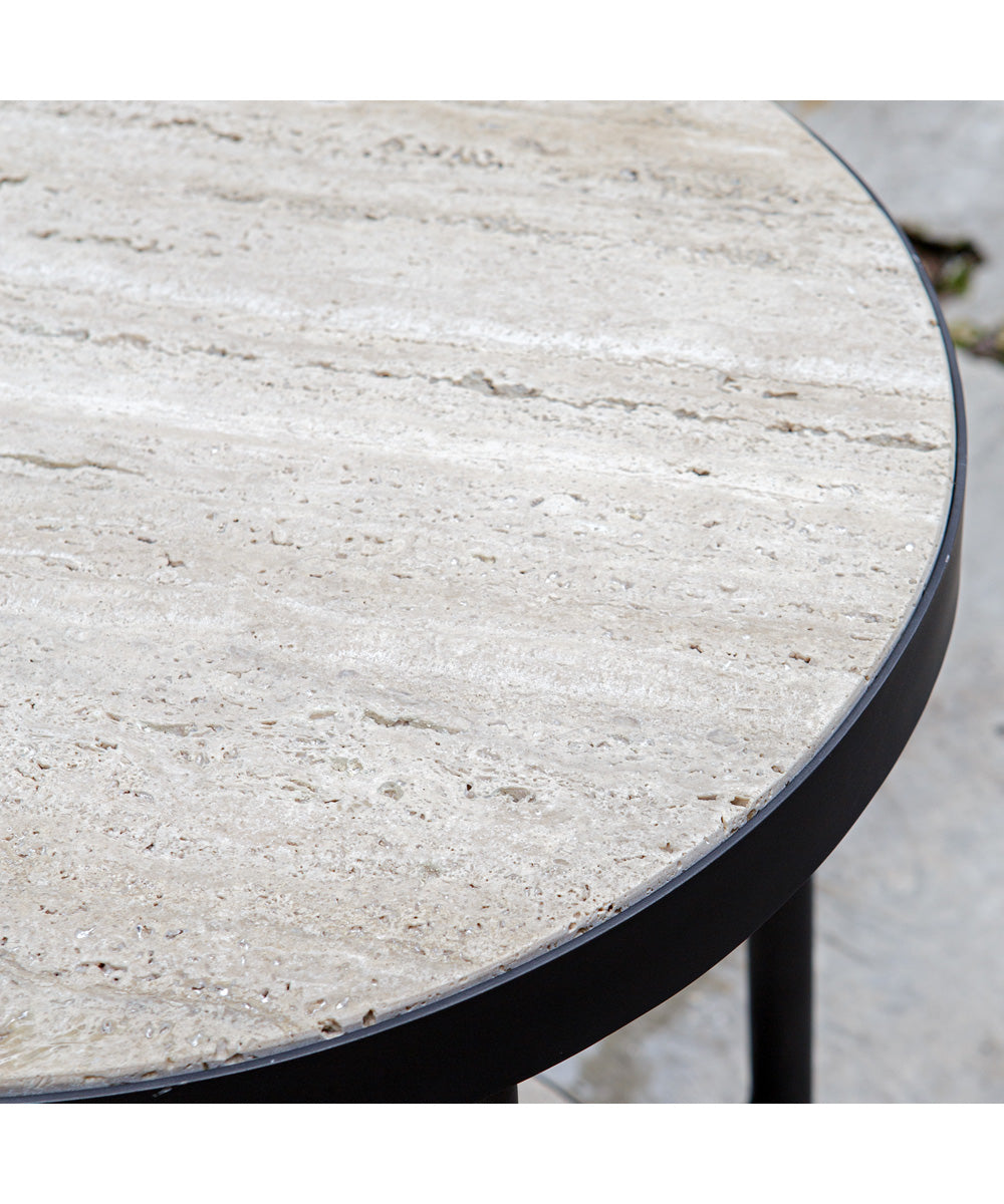 Dauntless Travertine Side Table