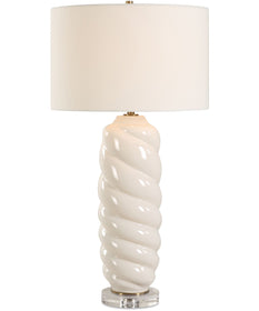 Anneli White Swirl Table Lamp