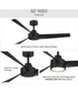 Rizo 52-in. 3-Blade Modern Ceiling Fan Matte Black