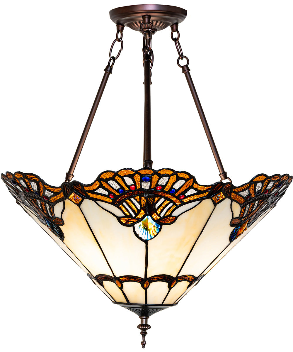 20" Wide Shell with Jewels Semi-Flush Mount
