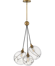 Skye 3-Light Pendant in Heritage Brass