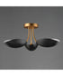 Maris 3-Light Semi Flush Black / Natural Aged Brass