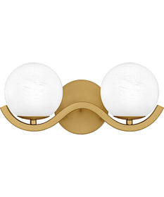 Spherical Medium 2-light Bath Light Aged Brass