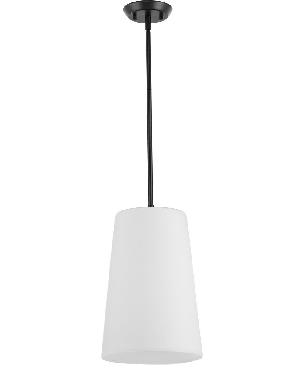 Clarion 1-Light Etched White Pendant P500430 Matte Black