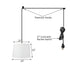 14"W 1 Light Swag Plug-In Pendant  White Shade Black Cord