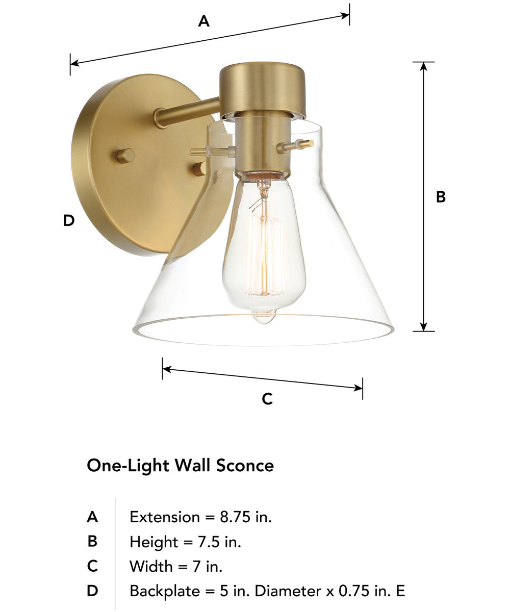 Willow Creek 1 Light Wall Sconce  Brushed Gold