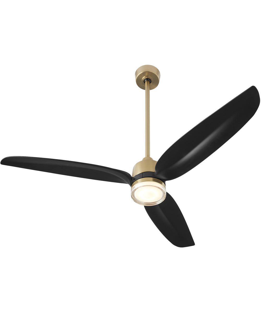 58" Exodus Patio Ceiling Fan Aged Brass w/ MB downrod