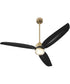 58" Exodus Patio Ceiling Fan Aged Brass w/ MB downrod