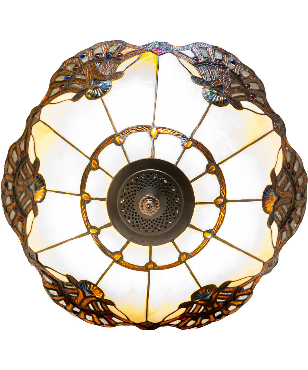 20" Wide Shell with Jewels Semi-Flush Mount