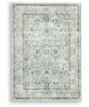 Ladstoney Memory Foam Medium Rug Teal/Beige/Ochre