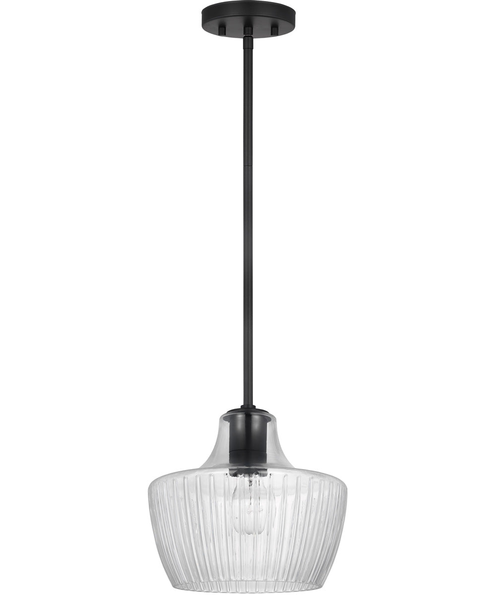 Destin 1-Light Pendant Black / Silver Accents
