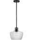 Destin 1-Light Pendant Black / Silver Accents