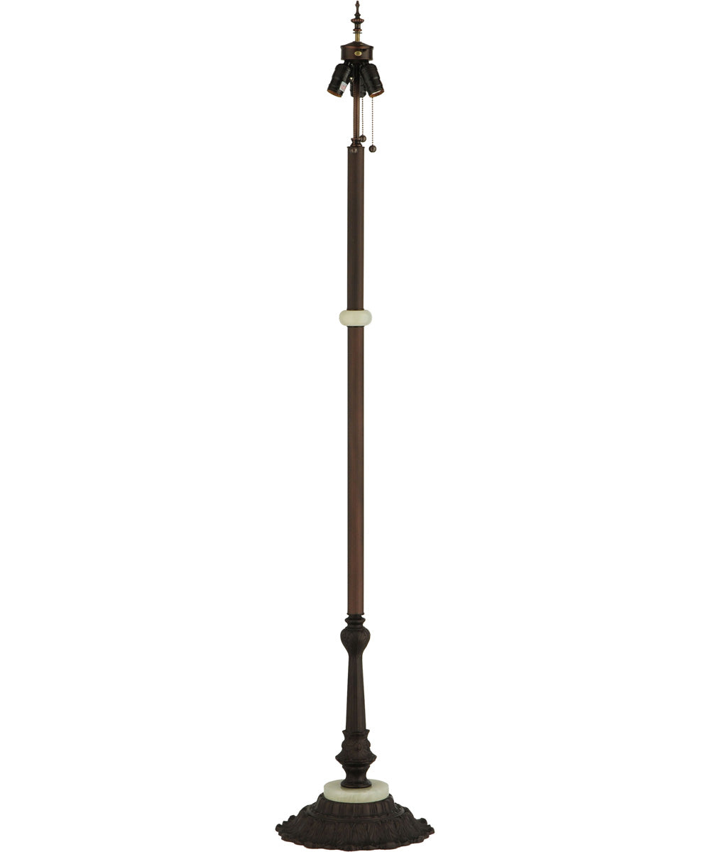 24" High Tiffany Jeweled Peacock Floor Lamp