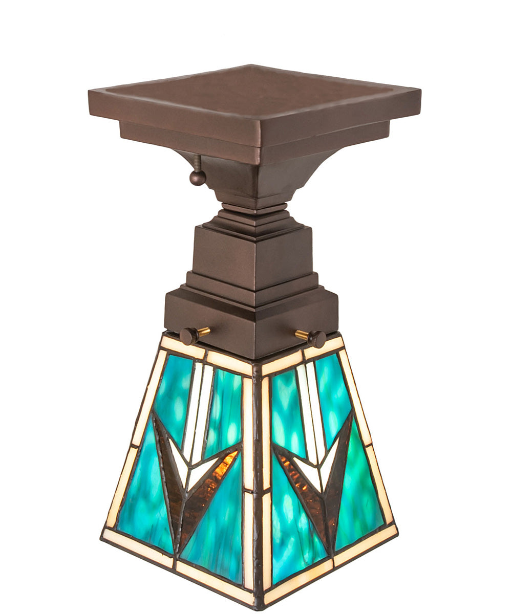 5" Square Valencia Mission Flushmount