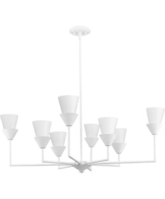 Pinellas 14.37 in. 8-Light Contemporary Chandelier White Plaster