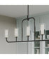 Mack 5-Light Linear Chandelier with Layered Glass Shades Matte Black