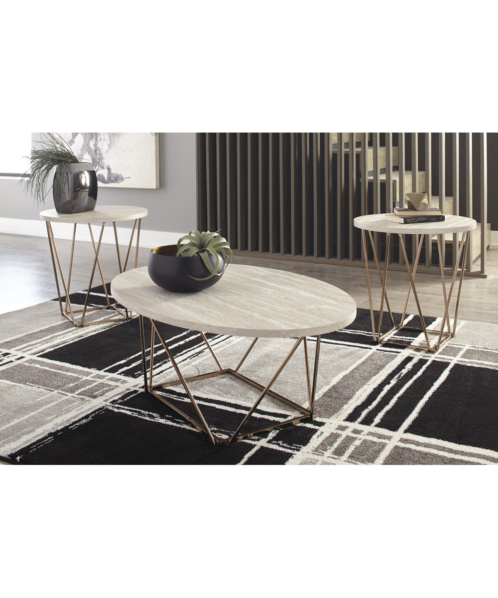 Tarica Occasional Table Set Set of 3 Two-tone
