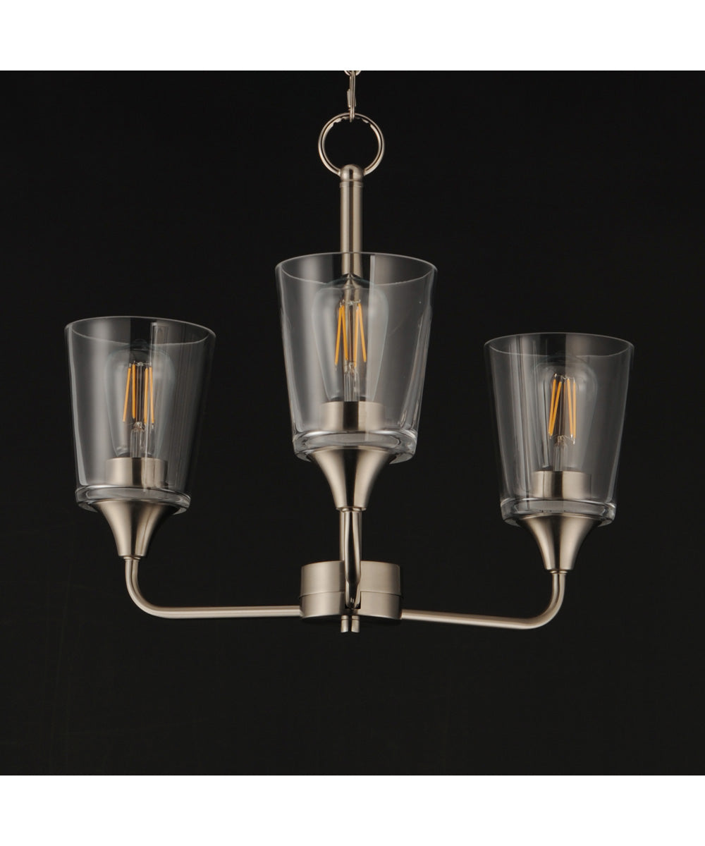 Hudson 3-Light Chandelier Satin Nickel